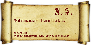 Mehlmauer Henrietta névjegykártya