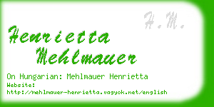 henrietta mehlmauer business card
